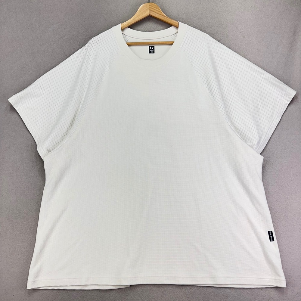 ASRV Waffle Knit Oversized Tee Mens XXL White Short Sleeve Athletic Comfort Flex